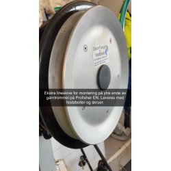 Ekstra lineskive p ytre enda av garntrommel til Profisher EN