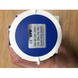 Kontakt IP67, 16A hun for skottmontering m/lokk, til Hobbyfisher og Profisher