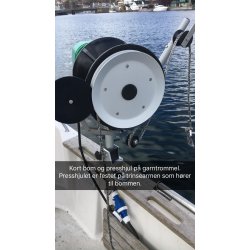 Teinebom kort eller lang m/svart plast trinse for Hobbyfisher E150/P220 m/garntrommel