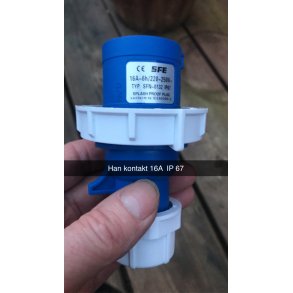  Kontakt IP67, 16A HAN for Hobbyfisher og Profisher