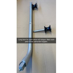 Teinebom kort eller lang m/svart plast trinse for Hobbyfisher E150/P220 m/alum.skive m/2 kilspor.