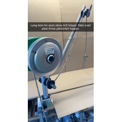 Teinebom kort eller lang m/svart plast trinse for Hobbyfisher E150/P220 m/alum.skive m/2 kilspor.