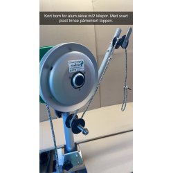 Teinebom kort eller lang m/svart plast trinse for Hobbyfisher E150/P220 m/alum.skive m/2 kilspor.