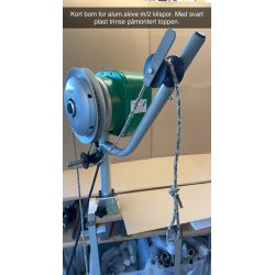 Teinebom kort eller lang m/svart plast trinse for Hobbyfisher E150/P220 m/alum.skive m/2 kilspor.