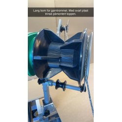 Teinebom kort eller lang m/svart plast trinse for Hobbyfisher E150/P220 m/garntrommel