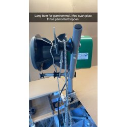 Teinebom kort eller lang m/svart plast trinse for Hobbyfisher E150/P220 m/garntrommel