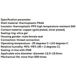 Kontakter til kabelen hann og hunn