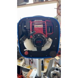 Hobbyfisher P220. Bensindrevet kraftblokk m/LITEN type alum.skive m/2 kilspor for tau/liner...