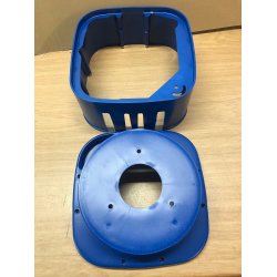 Deksel komplett til P220 i plast, bde foran (uten den svarte fronten) og bakdeksel (det runde).