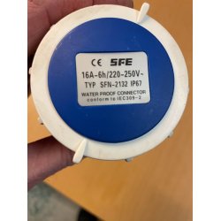  Kontakt IP67, 16A HUN (HO) m/lokk for Hobbyfisher og Profisher