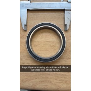 Lager for garntrommel og alum.skiver m/2 kilspor �60 mm
