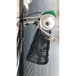 Hobbyfisher P220. Bensindrevet kraftblokk m/LITEN type alum.skive m/2 kilspor for tau/liner...