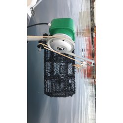 Hobbyfisher P220. Bensindrevet kraftblokk m/LITEN type alum.skive m/2 kilspor for tau/liner...