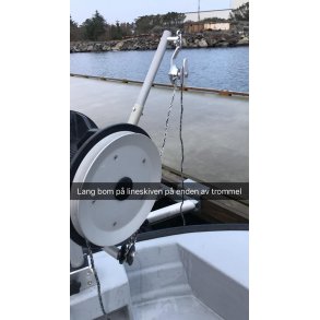 Lang teinebom for garntrommel, n med ny solid hengetrinse. Passer Hobbyfisher P220/E150