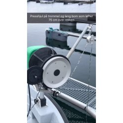 Kort teinebom n m/ny solid hengetrinse for, aluminiumsskive m/2 kilspor,  til Hobbyfisher E150/P220