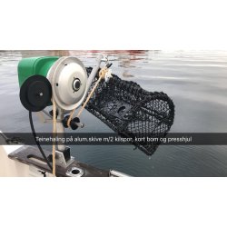 Hobbyfisher P220. Bensindrevet kraftblokk m/LITEN type alum.skive m/2 kilspor for tau/liner...