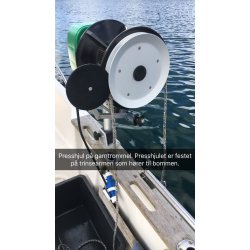 Presshjul til lineskiven p enden av garntrommelen til Hobbyfisher E150/P220