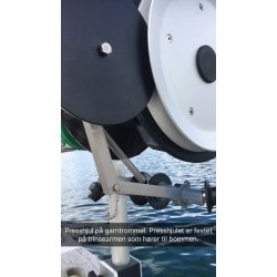 Presshjul til lineskiven p enden av garntrommelen til Hobbyfisher E150/P220