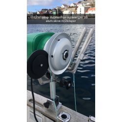 Avangler/linetyrer til alum.skive m/2 kilspor p Hobbyfisher