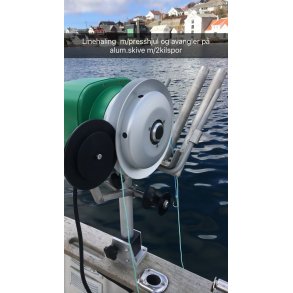 Avangler/linetyrer til alum.skive m/2 kilspor p Hobbyfisher